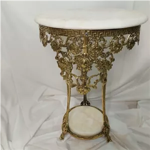 میز تلفن ایفل تاجدار سایز 40 تماما برنج با ضمانت مبلمونسرا مدل 219099 