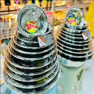 سرویس آبکش یا لگن استیل یازده پارچه لبه دار و ستاره دارمارک یونیک اصل مبلمونسرا مدل 288941