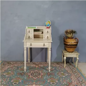 میزتحریر سایز کوچیک کلاسیک سفیدشیری مبلمونسرا مدل 224548