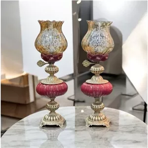 آباژور چراغ رومیزی مدل رافائلا با لاله شامپاینی مبلمونسرا مدل 231493