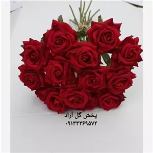 شاخه گل رز قرمز مصنوعی لاکچری مبلمونسرا مدل 258779