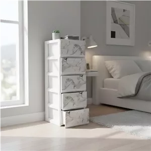 فایل کشویی تسا 5 طبقه طرح مارینا سفید رنگ مثل تصویر مبلمونسرا مدل 229640