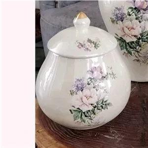 جینجرجار گل ابی سرامیکی،جار شکلات خوری سرامیکی قلم ابی،کندی قلم ابی،جار تپل شاخه طلایی، مبلمونسرا مدل 296222 