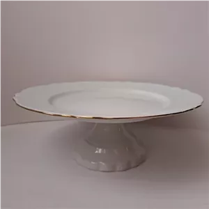 شیرینی خوری پایه دار چینی سفید لب طلایی مناسب میوه کیک و شیرینی ارسال رایگان مبلمونسرا مدل 272025 