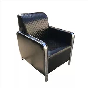 مبل تکنفره اداری مدل آزرا چرم آلگرو کروم مبلمونسرا مدل 215085