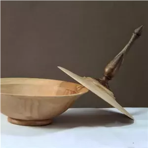 شکلات خوری چوبی قطر 20 سانتیمتر ساخته شده از چوب راش و گردو مبلمونسرا مدل 295152 