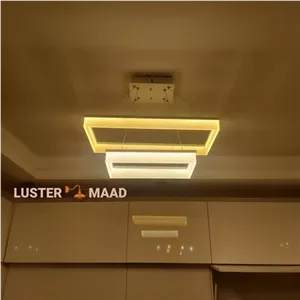 لوستر مدرن ماد مستطیل دو طبقه سه حالت آفتابی مهتابی نچرال با ریموت سایز سایز 80 در 40 60 در 30 مبلمونسرا مدل 244973