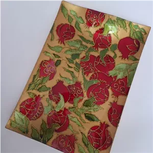 سینی یلدایی سینی اناری ظروف یلدایی شیرینی خوری میوه خوری نقاشی روی شیشه ضد آب و رنگ ثابت مبلمونسرا مدل 259753