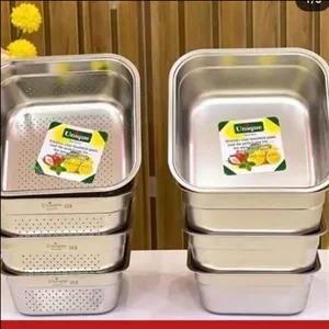 آبکش و لگن مربعی یونیک استیل 8پارچه و ضخیم جدید و کیفیت بالا ارسال پس کرایه مبلمونسرا مدل 289849