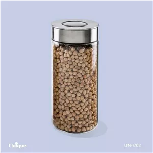 بانکه شیشه ای درب استیل یونیک کد UN-1702 مبلمونسرا مدل 293875