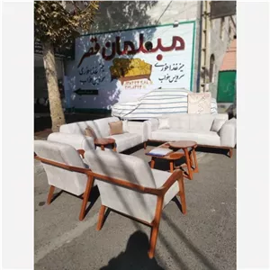 مبل مینیمال هشت نفره چوب روس پایه چوب راش هزینه ارسال با مشتری مبلمونسرا مدل 213838