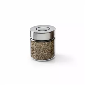 بانکه شیشه ای درب استیل 10سانت یونیک کد UN-1606 مبلمونسرا مدل 291883