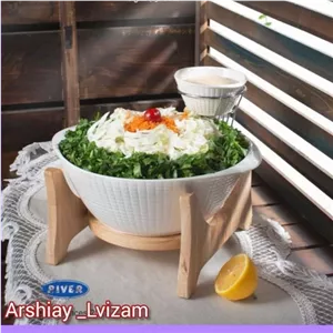 کاسه سالاد چوبی Rever گرد به همراه. جا سسی و استند چوبی ارسال رایگان مبلمونسرا مدل 279417