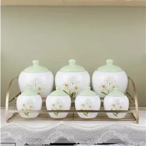 پاسماوری 7پارچه گلدار سبز استنددار ریور کد 1001B مبلمونسرا مدل 291888