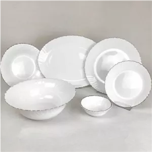 سرویس غذاخوری 28 پارچه اپال دیلایت طرح لب طلا کد 212 قالب V مبلمونسرا مدل 289069