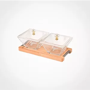 اردور خوری مربع دربدار پایه چوبی 2 عددی لیمون کد 2241 مبلمونسرا مدل 294753 