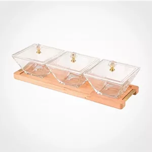 اردور خوری مربع دربدار پایه چوبی 3 عددی لیمون کد 2242 مبلمونسرا مدل 273838 