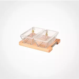 اردور خوری مستطیل دربدار پایه چوبی 2 عددی لیمون کد 2247 مبلمونسرا مدل 272790 