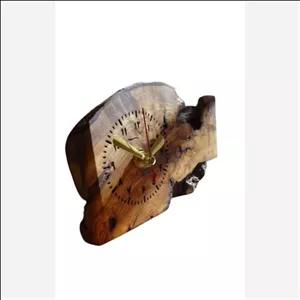 ساعت روستیک رومیزی متریال چوب خوش نقش زیتون جنگلی موتورتایوان مبلمونسرا مدل 239654