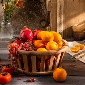 سبد میوه گرد آماهوم چوب گردو کد 4318 مبلمونسرا مدل 272541 