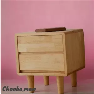 پاتختی تمام چوب دو کشو پایه خراطی 50-40-50 مبلمونسرا مدل 224121
