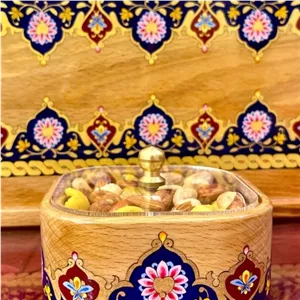 باکس و سینی چوب راش تذهیب شده مبلمونسرا مدل 277802