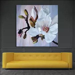 تابلو بوم چاپی لاویا طرح گل سفید کد LAV-1254 مبلمونسرا مدل 268123