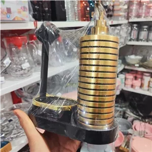 ست جامایع و فرچه بلند طلایی بازن مبلمونسرا مدل 266127