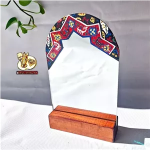 آینه رومیزی گنبدی مناسب هفت سین با طرح ویترای گلیم مبلمونسرا مدل 263089