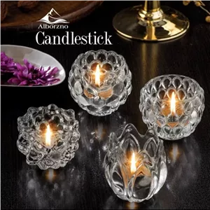 جا شمعی شیشه ای مدل مروارید مبلمونسرا مدل 283034