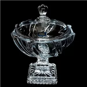 ظرف شکلات خوری پایه دار 20 cm کریستال بوهمیا BOHEMIA اصل کشور چک مدل اینفینیتی2024 مبلمونسرا مدل 295193 