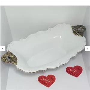 کشکول بزرگ دسته دار لبه طلایی آماتیس لمون ، میوه خوری ، آجیل خوری ، چینی لیمون آراد. پذیرایی ، کشکول میوه ، سرامیکی هدیه مبلمونسرا مدل 276872