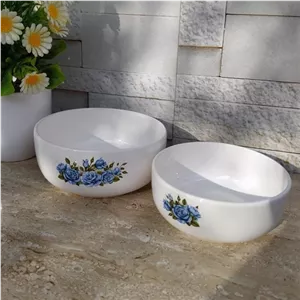 یک جفت کاسه سرامیکی مدل رز آبی مبلمونسرا مدل 292148