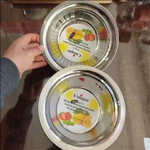 آبکش و لگن استیل یونیک سایز 20 آبکش و لگن دوتایی مبلمونسرا مدل 287971