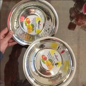 آبکش و لگن استیل یونیک سایز 24 لگن و آبکش استیل دوتایی مبلمونسرا مدل 287952