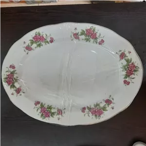 دیس برنج خوری سایز بزرگ گل سرخی قطر 35در25 سانت مبلمونسرا مدل 270057