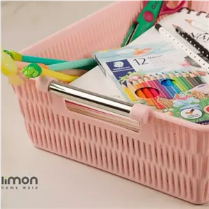 سبد طرح بامبو دسته استیل سایز بزرگ در دو رنگ مبلمونسرا مدل 292478