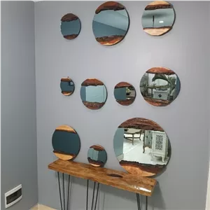 اینه گرد روستیک دیوار کوب دکور مبلمونسرا مدل 263545