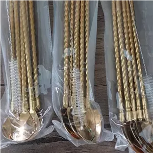 نی شربت خوری استیل طلایی مبلمونسرا مدل 273823