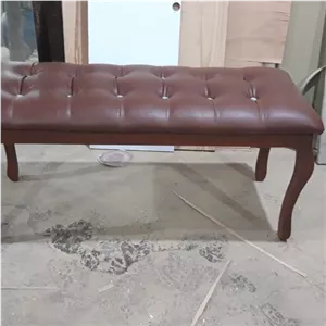 پاف نیمکتی چوبی . پایه ثم آهویی. ابعاد 110.40 ارتفاع 50 سانت مبلمونسرا مدل 238716