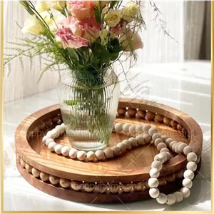سینی گرد مهره دار چوبی مبلمونسرا مدل 277557