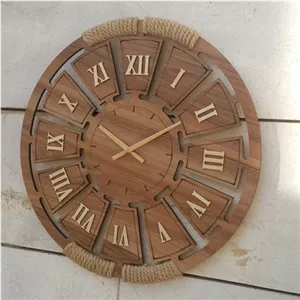 ساعت دیواری بلوط مدل هاوایی قطر 60 با طناب کنفی و موتور تایوانی مبلمونسرا مدل 239893