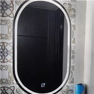ایینه بک لایت سنسور لمسی سندبلاست طرح بیضی کد مبلمونسرا مدل 262861