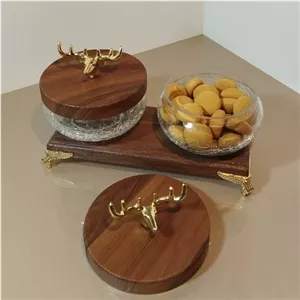 کندی شکلات خوری دوتایی شیشه آبگز مناسب تنقلات شب یلدا مبلمونسرا مدل 295315 