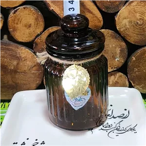 جا ادویه و حبوبات الماس شیشه قهوه ای با درب شیشه ای و واشر سیلیکونی آب بند مبلمونسرا مدل 293037