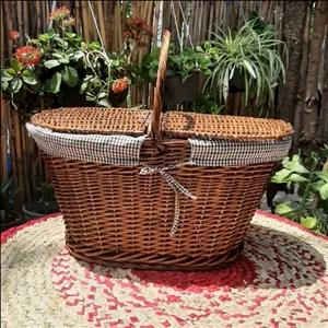 سبد پیک نیک چوبی داخل پارچه ای مبلمونسرا مدل 287841