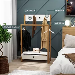 کمد لباس رگال دار خونمون - مدل زیما 01 - عرض 60 سانتی متری - 5 رنگبندی متفاوت مبلمونسرا مدل 231147