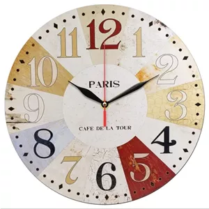 ساعت دیواری گرد مدل 1411 طرح آنتیک رنگارنگ سایز 30 سانتیمتر مبلمونسرا مدل 237636