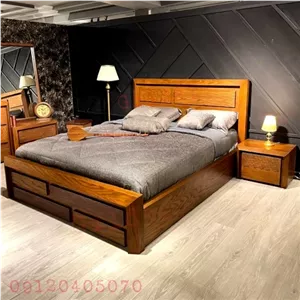 سرویس تخت خواب دونفره بلوط مبلمونسرا مدل 226609