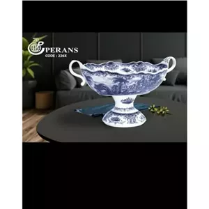 کشکول چینی پایه دار و دسته دار مناسب میوه و اجیل کیفیت عالی 33در 21 . ارتفاع 18 مبلمونسرا مدل 276779